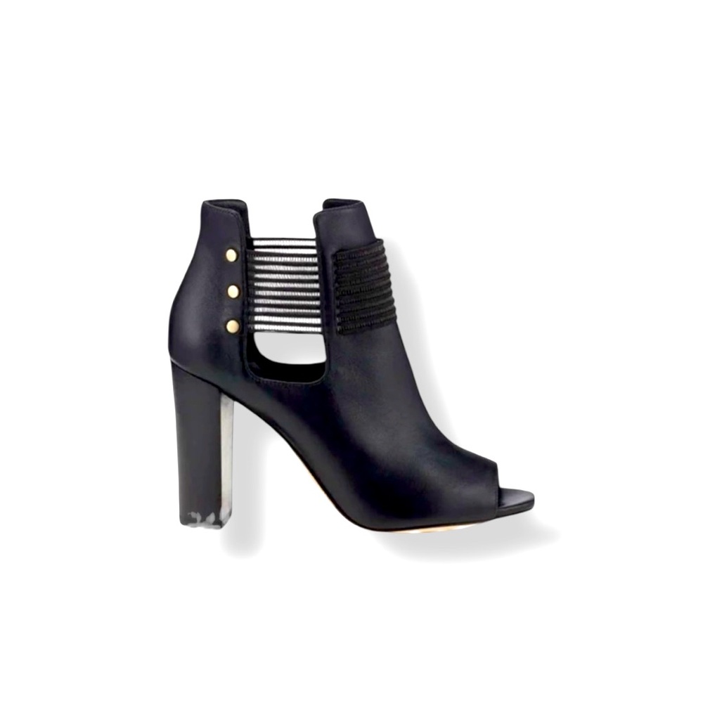 🖤𝐉𝐈𝐌𝐌𝐘 𝐂𝐇𝐎𝐎 Black Leather “Veto 110” Cut-Out Peep toe Booties